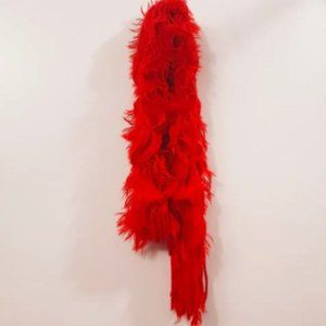 Extra Long Red Scarf - Bright Red Color